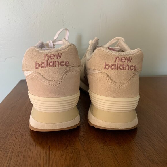 New Balance #574 Sneakers Color: Linen with Light Purple/Mauve - Picture 3 of 6